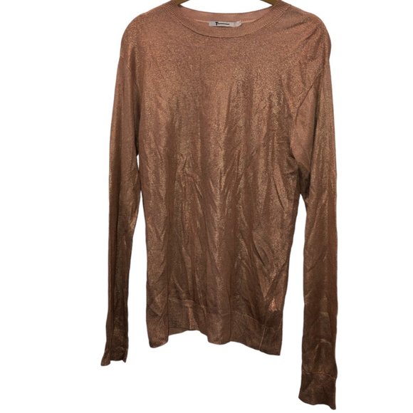 T Alexander Wang Rose Gold Sparkle knit top XS EUC - Picture 1 of 3